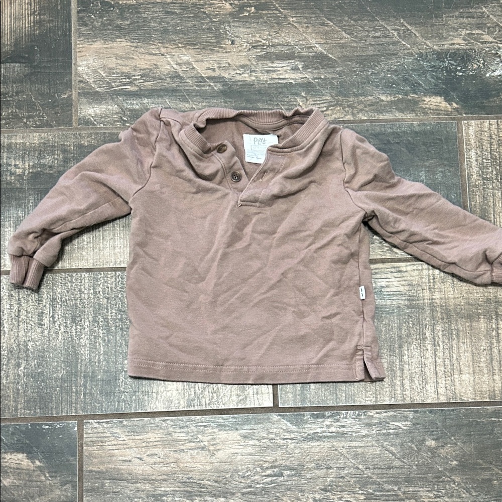 Little Sleepies Long-Sleeve Henley Top - Mauve Brown